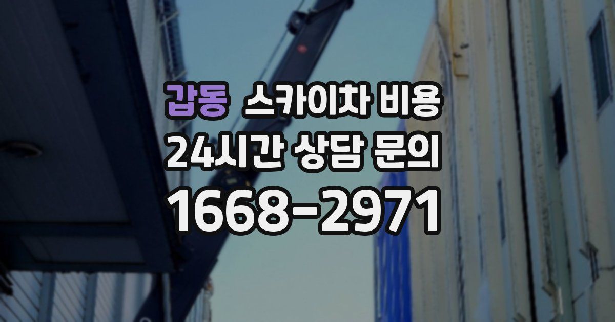 갑동 스카이차 비용