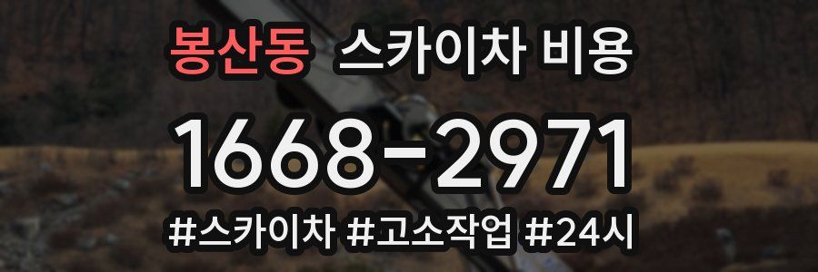 봉산동 스카이차 비용