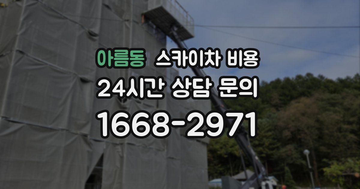 아름동 스카이차 비용