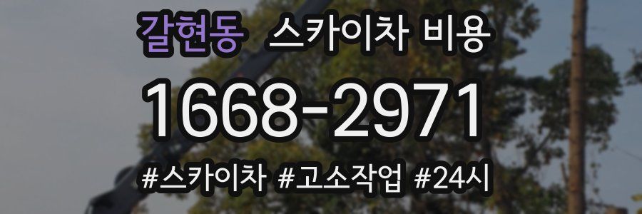 갈현동 스카이차 비용