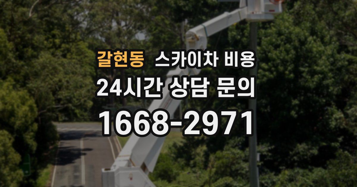 갈현동 스카이차 비용