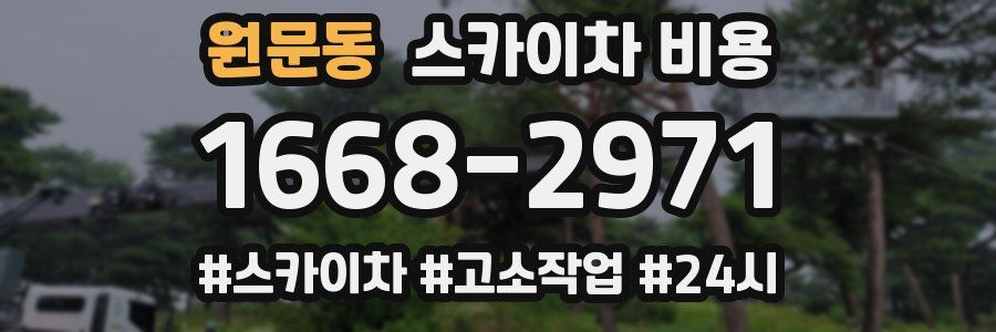 원문동 스카이차 비용