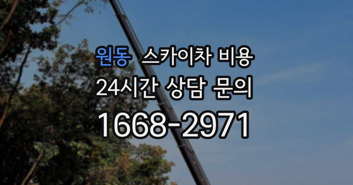 원동 스카이차 비용