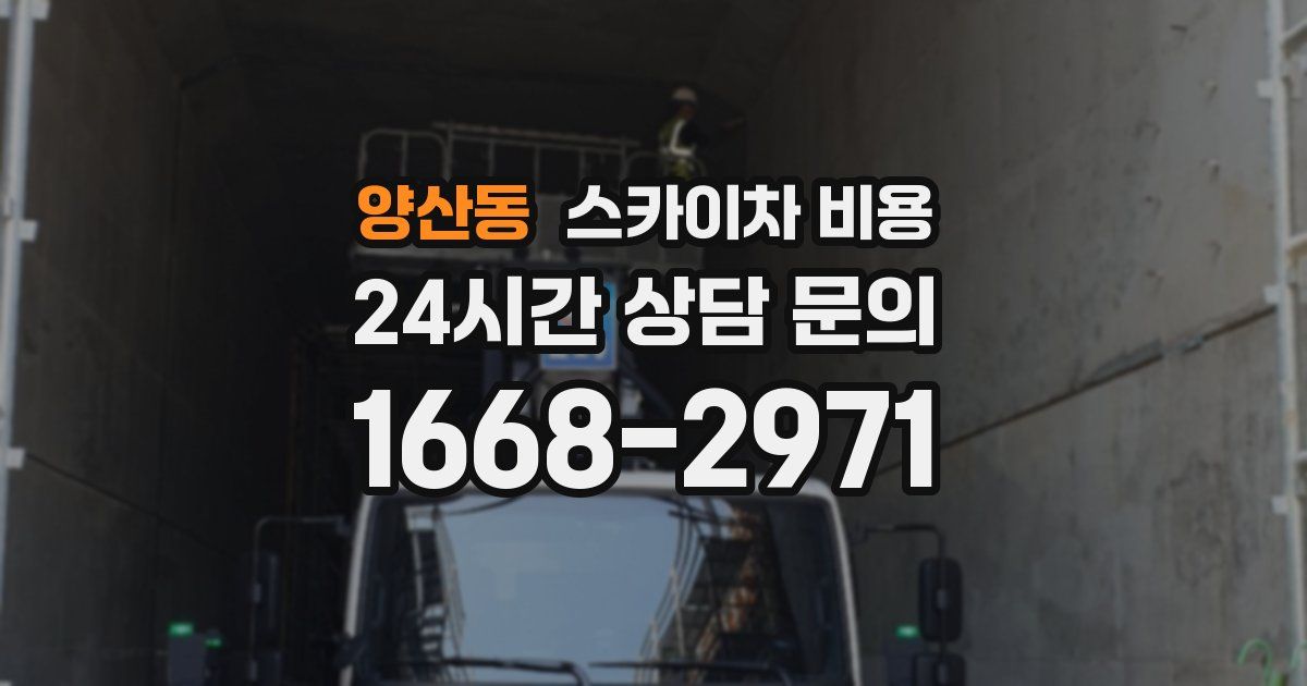 양산동 스카이차 비용