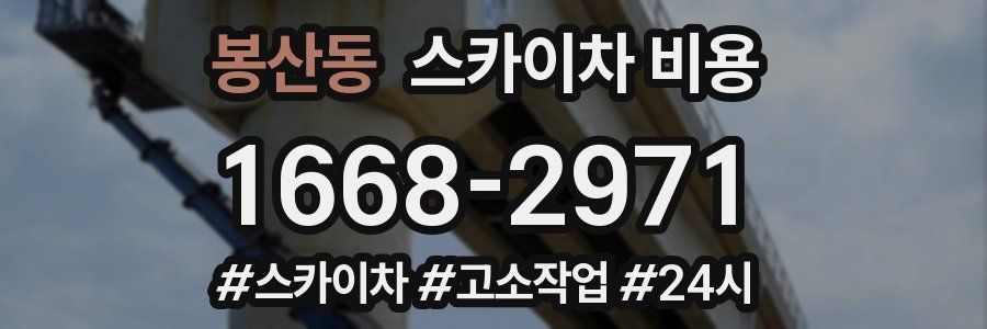 봉산동 스카이차 비용