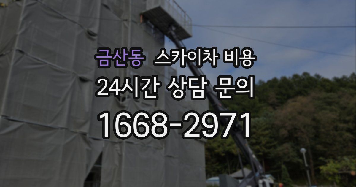 금산동 스카이차 비용