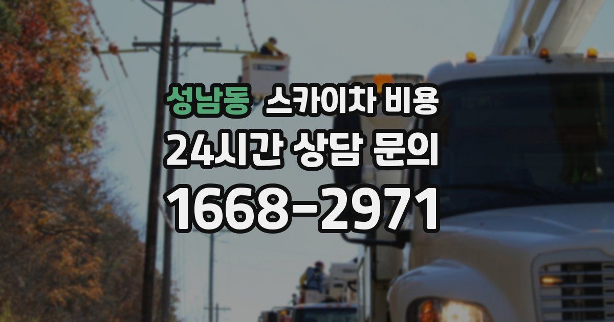 성남동 스카이차 비용