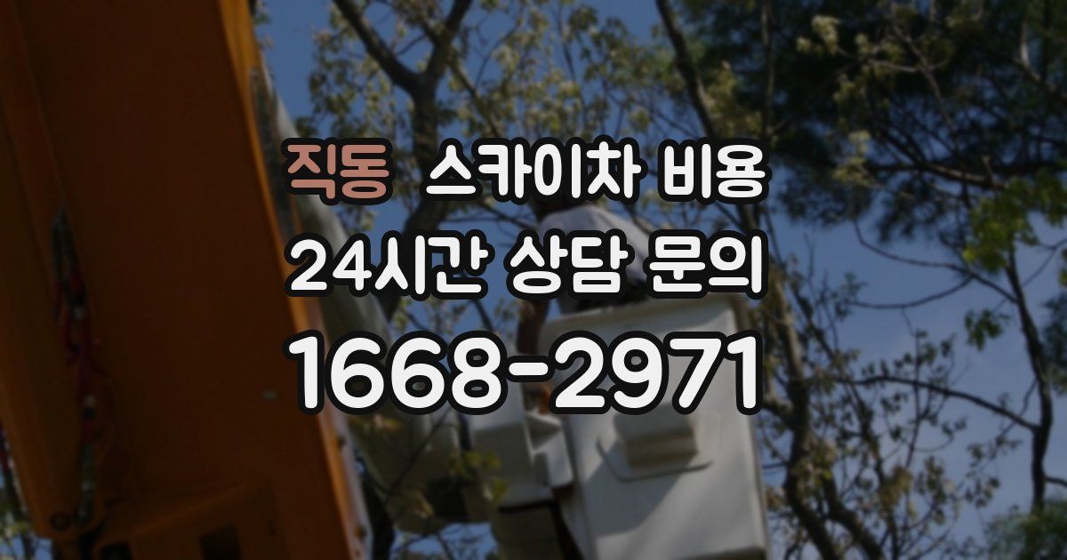 직동 스카이차 비용