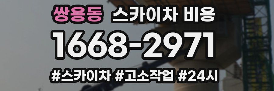 쌍용동 스카이차 비용