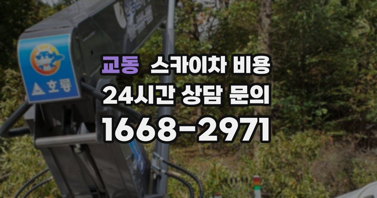 교동 스카이차 비용