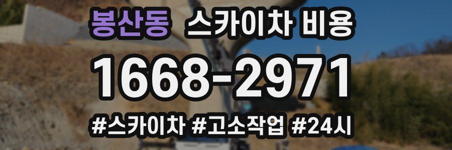 봉산동 스카이차 비용