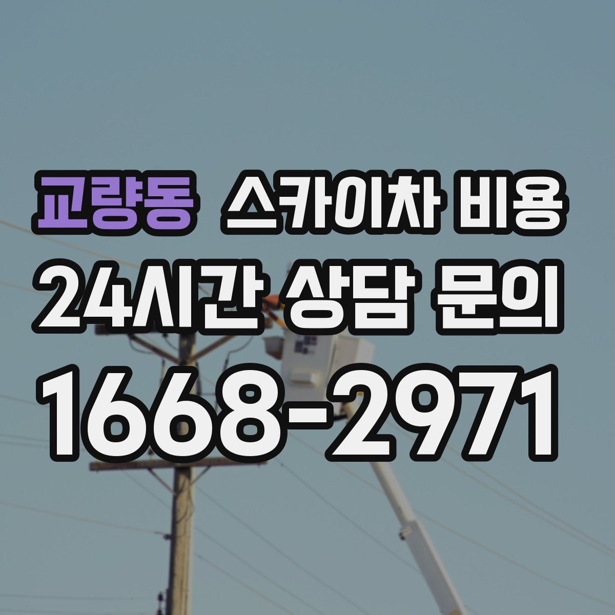 교량동 스카이차 비용