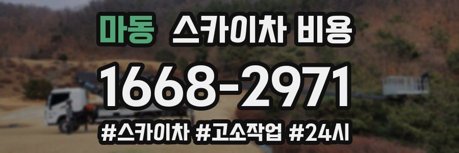 마동 스카이차 비용