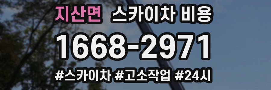 지산면 스카이차 비용