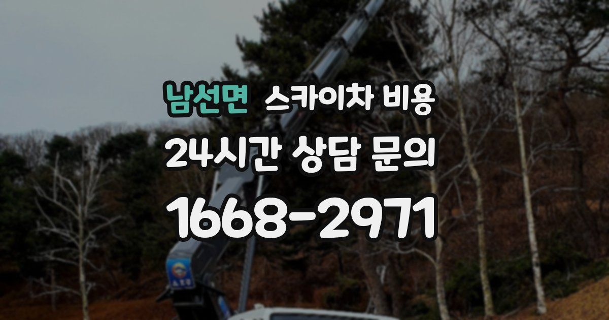 남선면 스카이차 비용