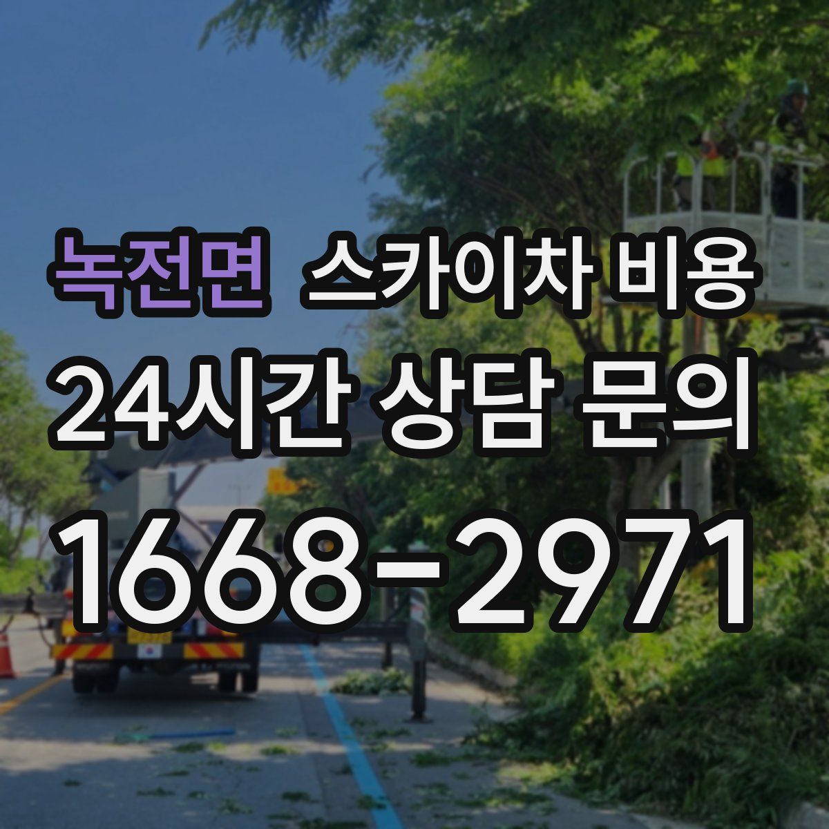 녹전면 스카이차 비용