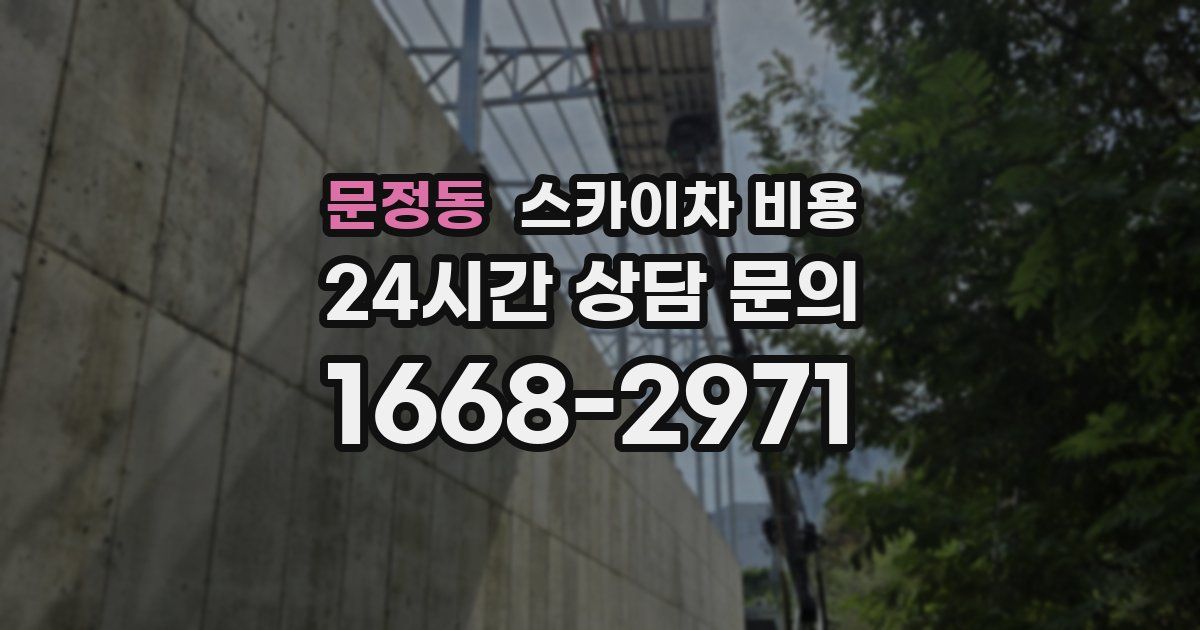 문정동 스카이차 비용