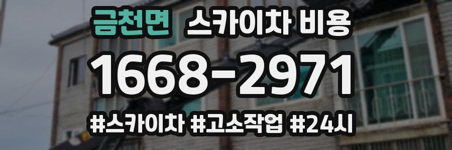 금천면 스카이차 비용