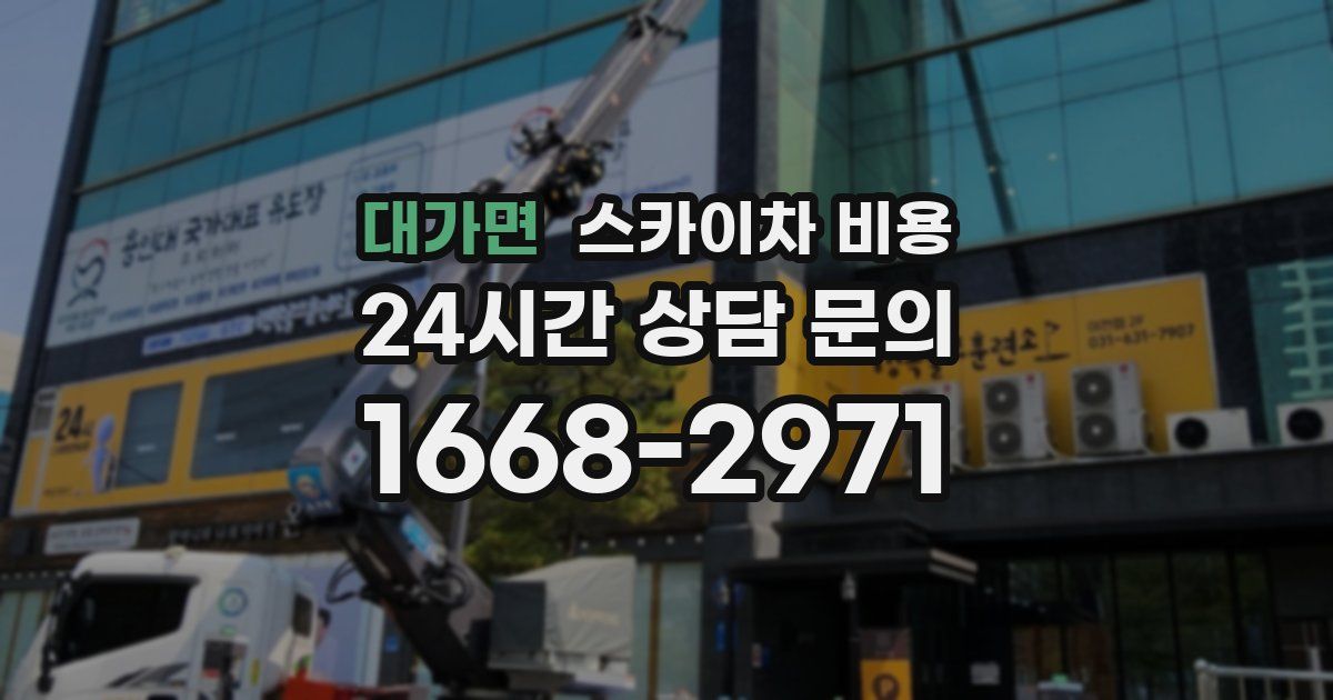 대가면 스카이차 비용