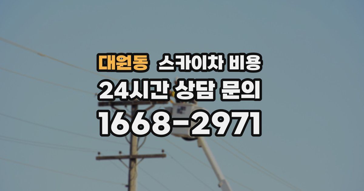 대원동 스카이차 비용