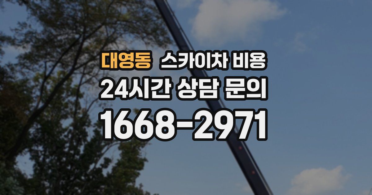 대영동 스카이차 비용