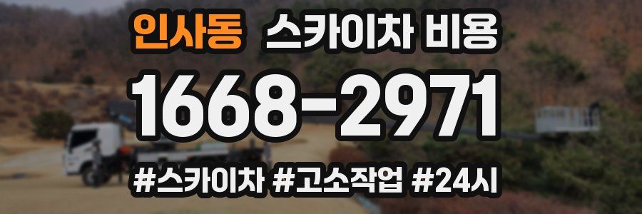 인사동 스카이차 비용