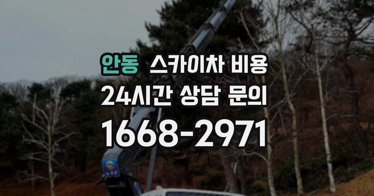 안동 스카이차 비용