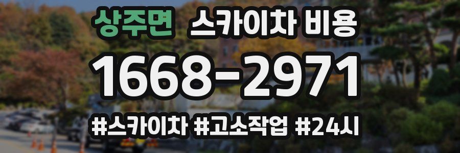 상주면 스카이차 비용