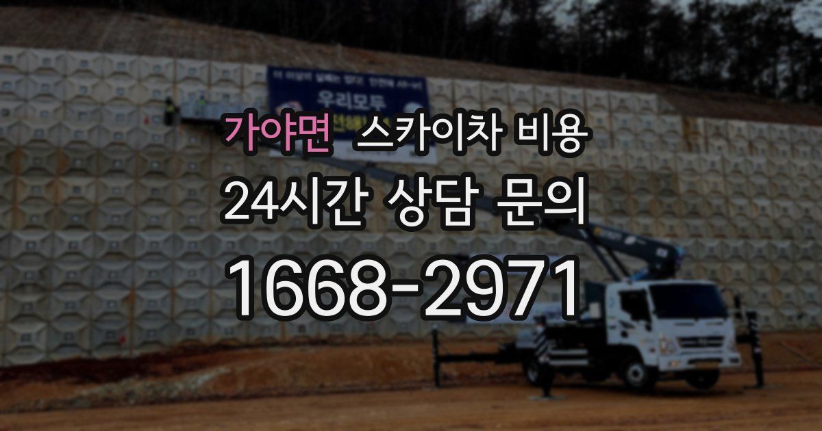 가야면 스카이차 비용