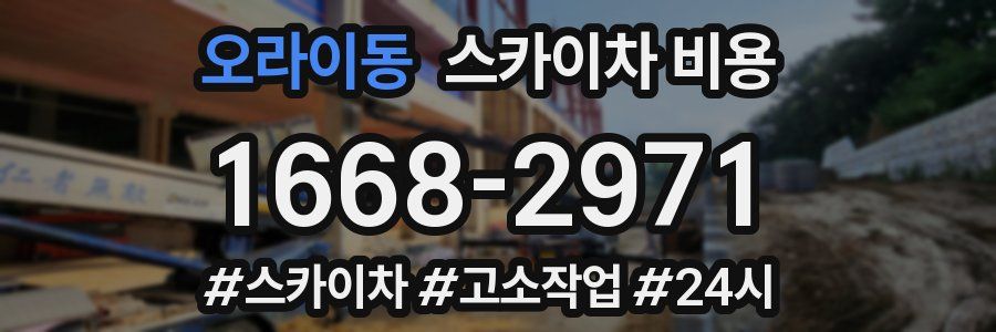 오라이동 스카이차 비용