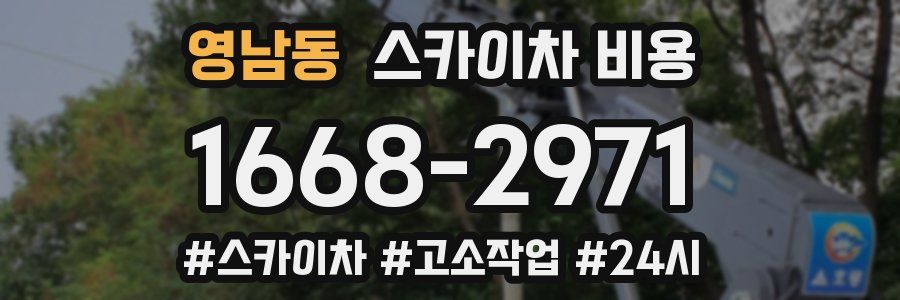 영남동 스카이차 비용