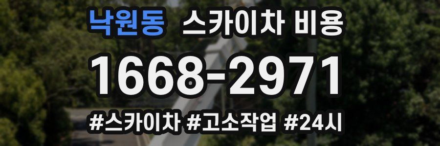 낙원동 스카이차 비용