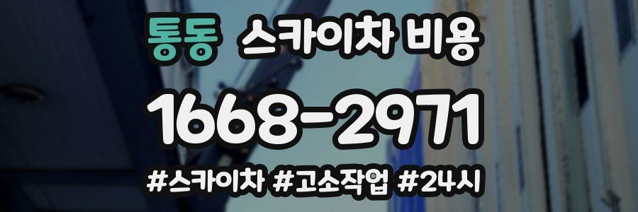 통동 스카이차 비용