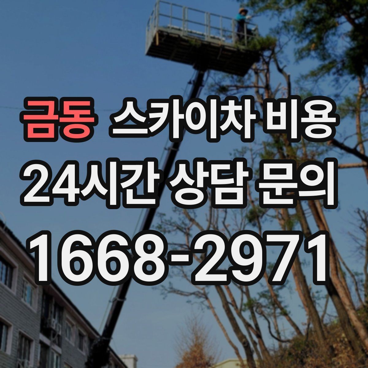 금동 스카이차 비용 보행자 많은 곳 작업 시 비용 요소