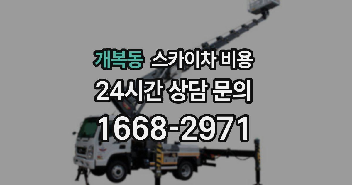 개복동 스카이차 비용