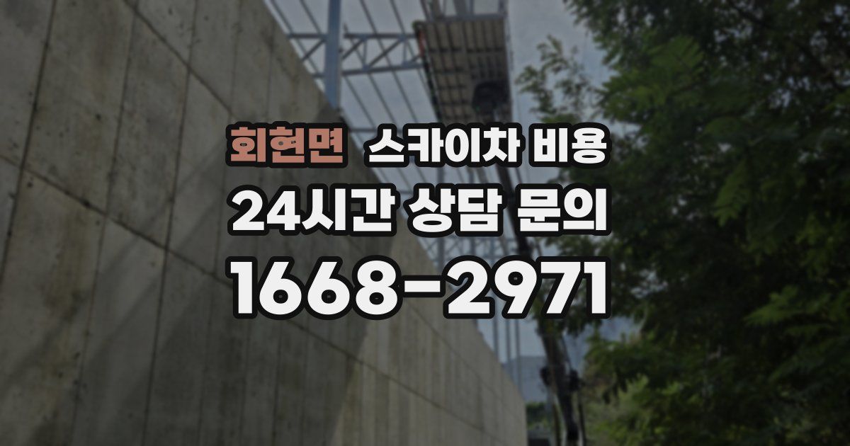 회현면 스카이차 비용