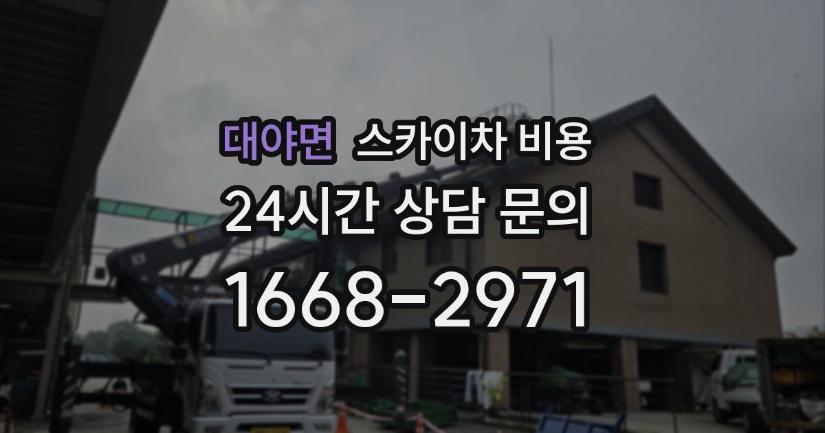 대야면 스카이차 비용