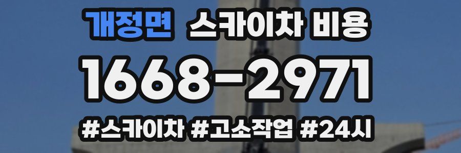 개정면 스카이차 비용