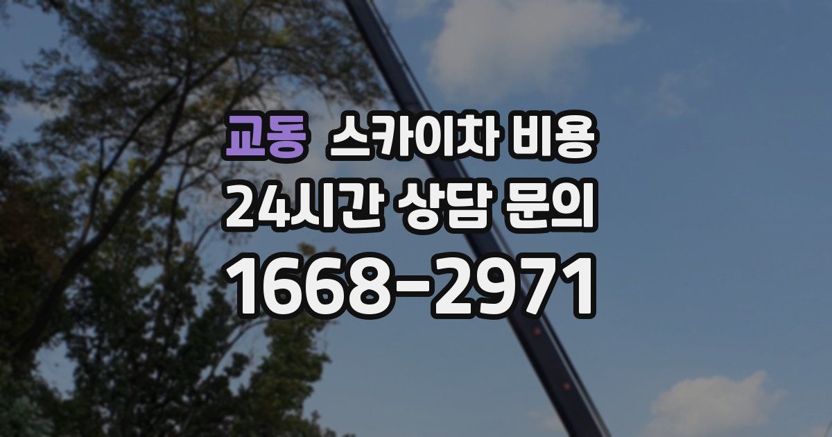 교동 스카이차 비용