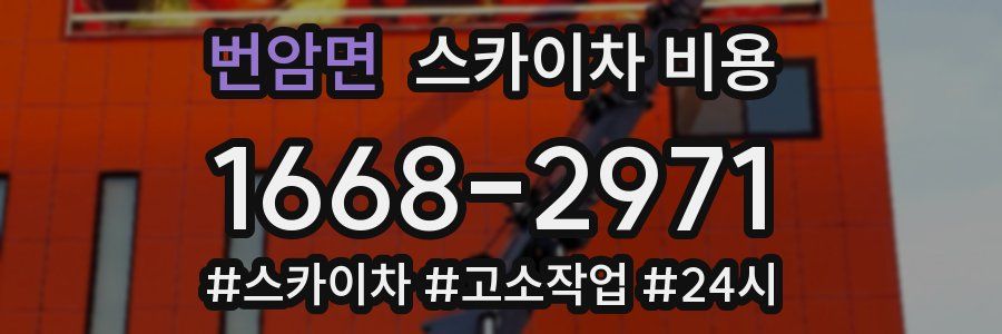 번암면 스카이차 비용