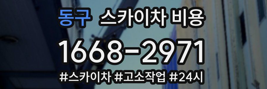 동구 스카이차 비용