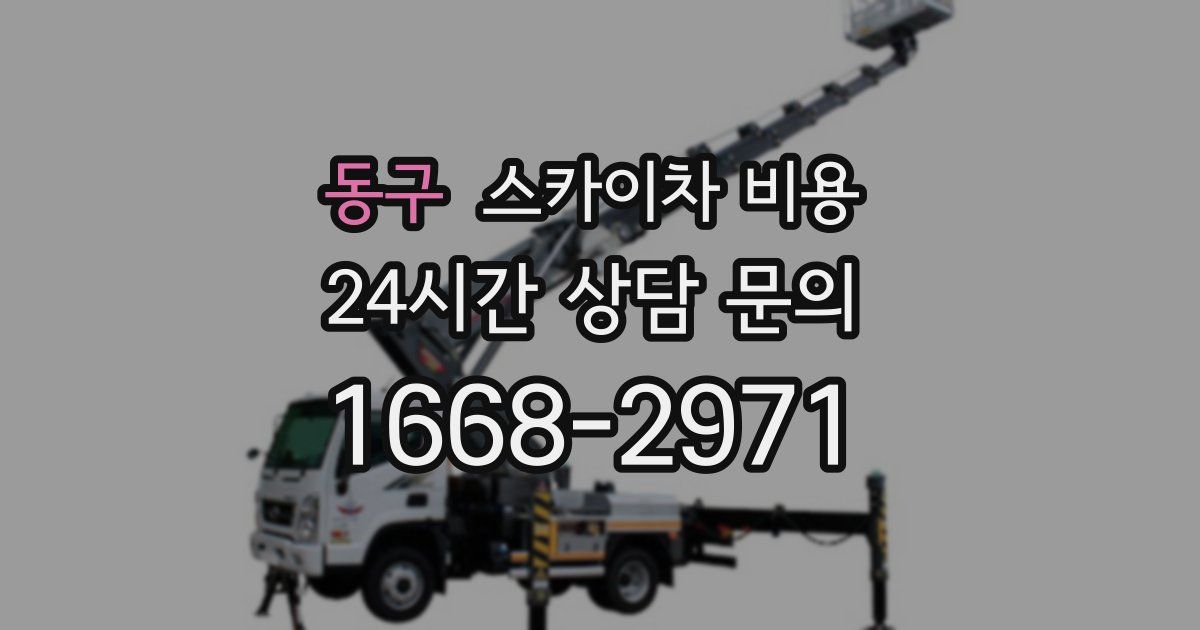 동구 스카이차 비용