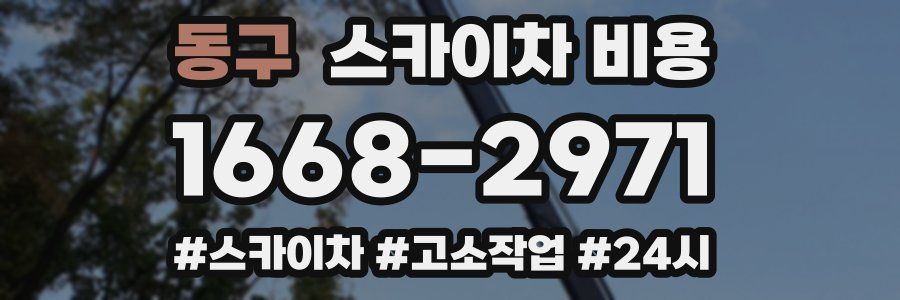 동구 스카이차 비용