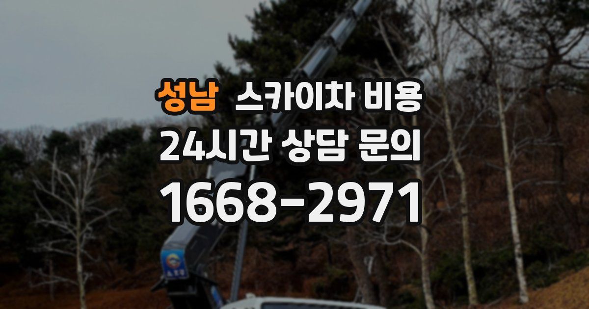 성남 스카이차 비용