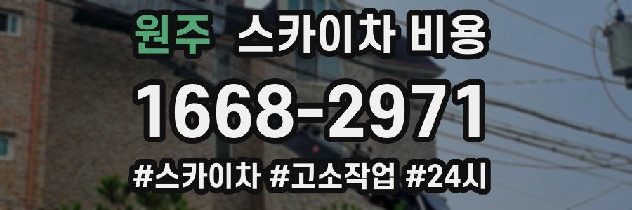 원주 스카이차 비용