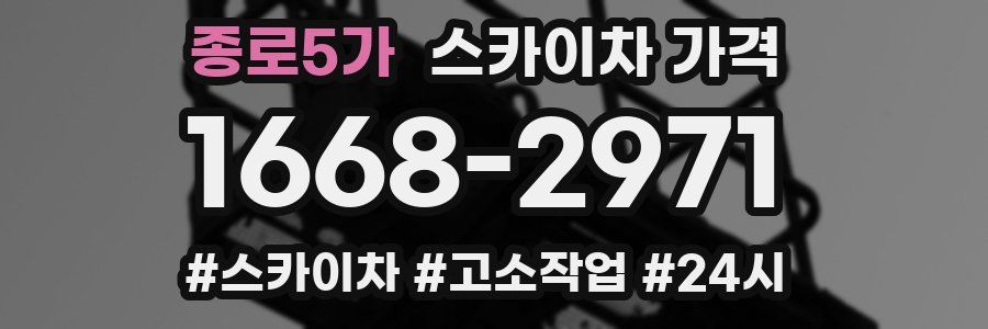 종로5가 스카이차 가격