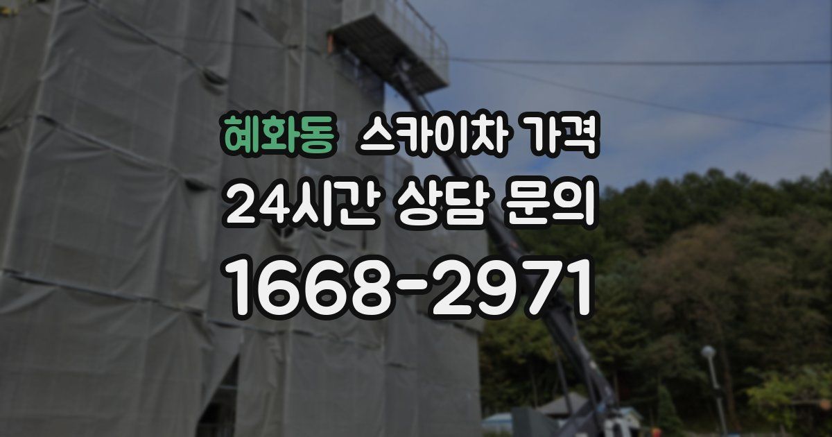 혜화동 스카이차 가격