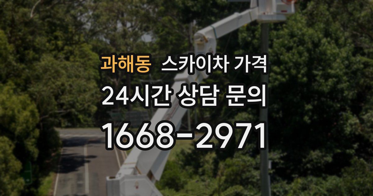 과해동 스카이차 가격