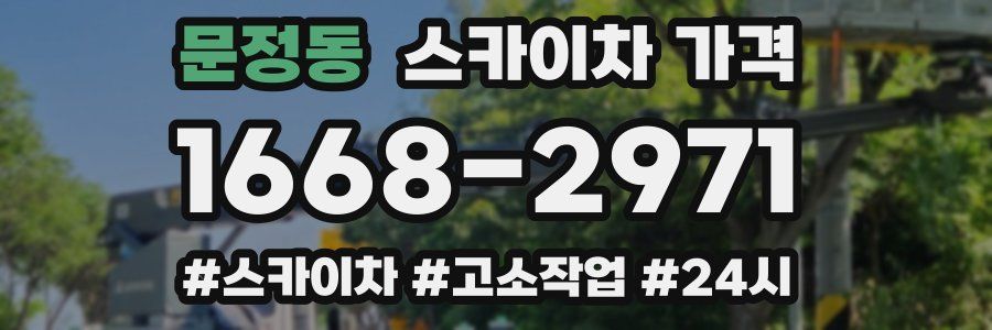 문정동 스카이차 가격