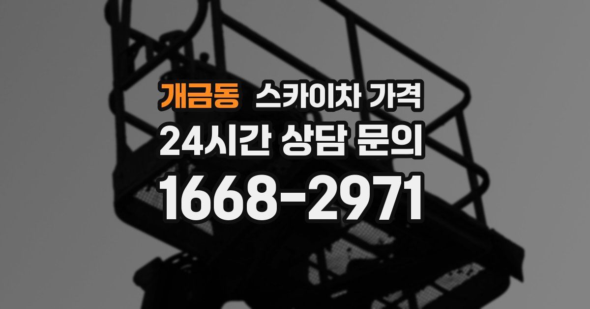 개금동 스카이차 가격